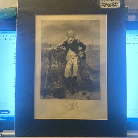 Rare antique, 1853 steel engraving of general George Clinton - Picture 2 of 3